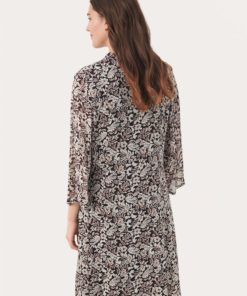 Part Two Devira Dress Black Wallpaper Print