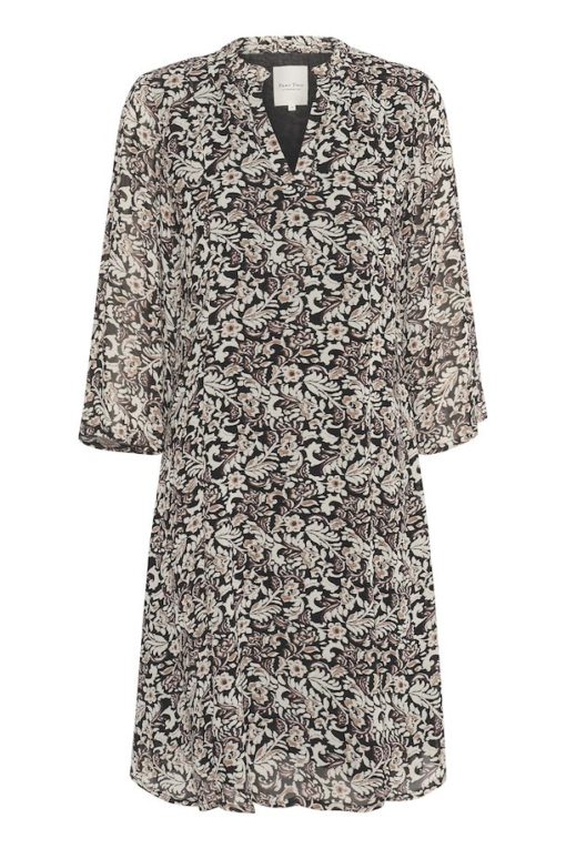 Part Two Devira Dress Black Wallpaper Print