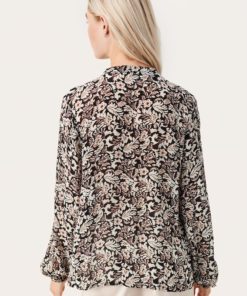 Part Two Ditte Blouse Black Wallpaper Print