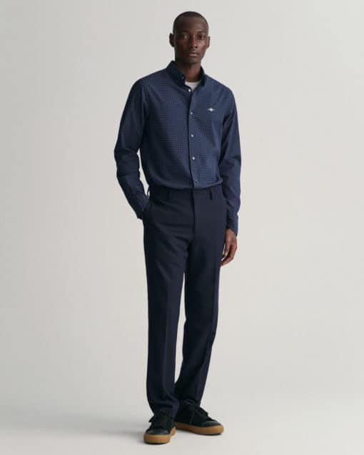 Gant Micro Print Shirt Marine