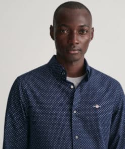 Gant Micro Print Shirt Marine