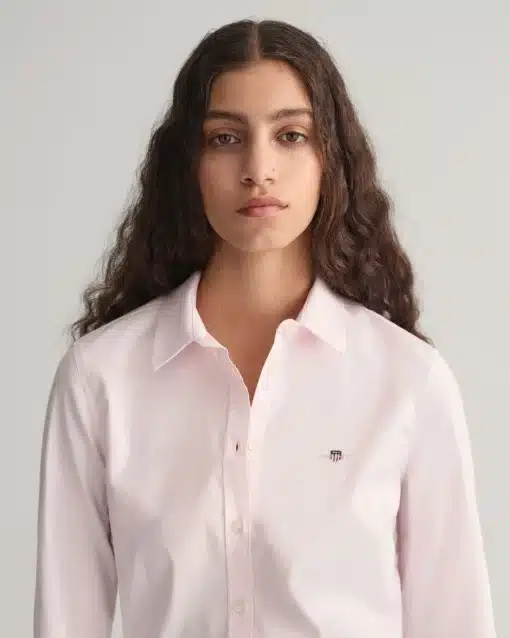 Gant Woman Slim Stretch Oxford Shirt Light Pink