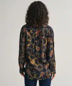 Gant Woman Rope Print Blouse Evening Blue