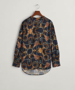 Gant Woman Rope Print Blouse Evening Blue