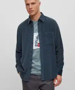 Boss Relegant 6 Corduroy Shirt Dark Green