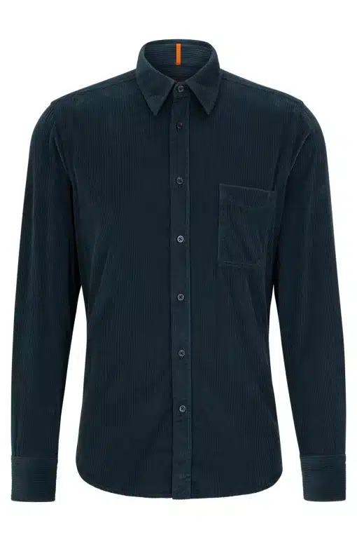 Boss Relegant 6 Corduroy Shirt Dark Green
