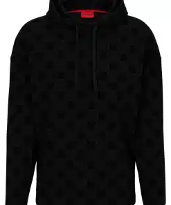 Hugo Flock Aop Hoodie Black