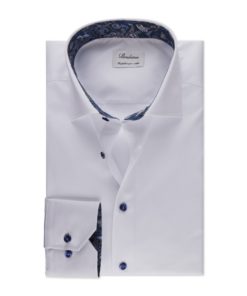 White Contrast Twill Shirt