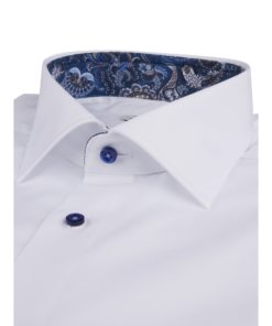 White Contrast Twill Shirt