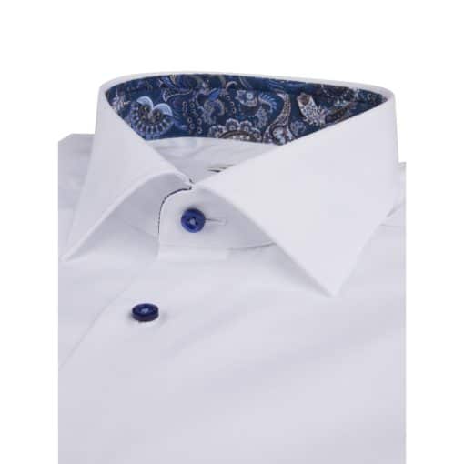 White Contrast Twill Shirt