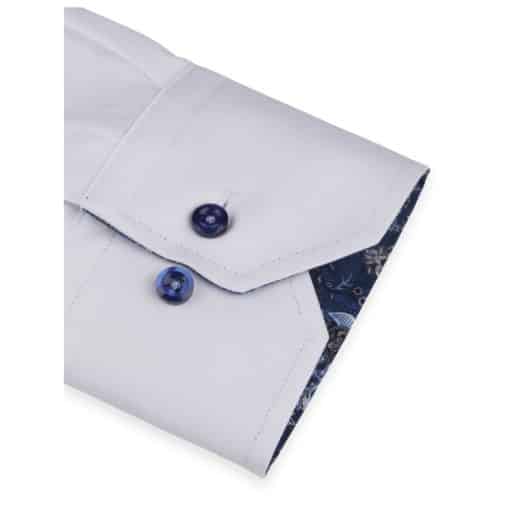 White Contrast Twill Shirt