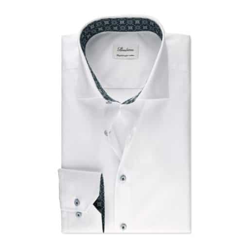 Stenströms White Contrast Twill Shirt