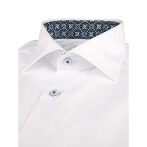 Stenströms White Contrast Twill Shirt