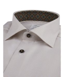 Stenströms Light Beige Contrast Twill Shirt
