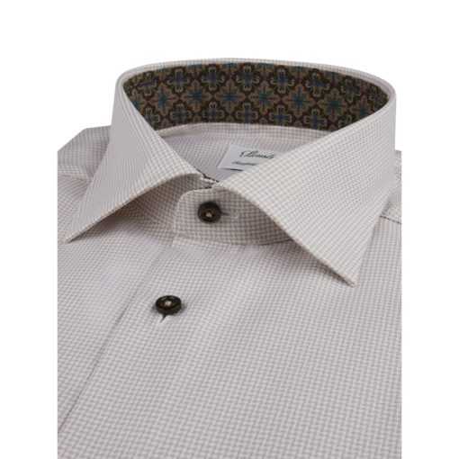 Stenströms Light Beige Contrast Twill Shirt