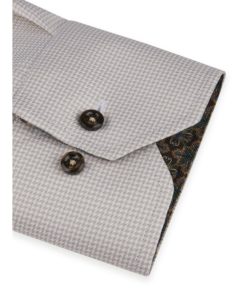 Stenströms Light Beige Contrast Twill Shirt