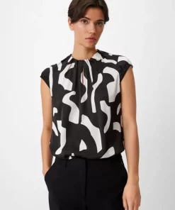 Comma, Blouse Top Black/White