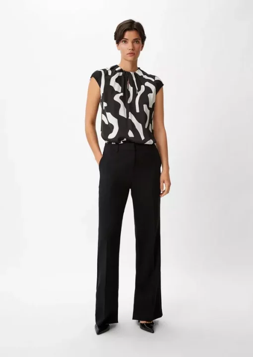 Comma, Blouse Top Black/White