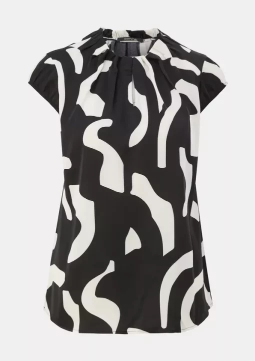 Comma, Blouse Top Black/White