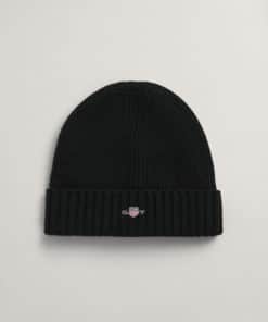 Gant Unisex Shield Wool Beanie Black