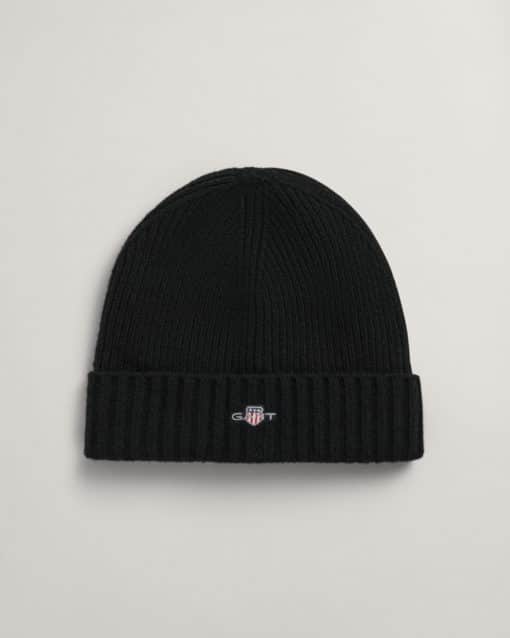 Gant Unisex Shield Wool Beanie Black