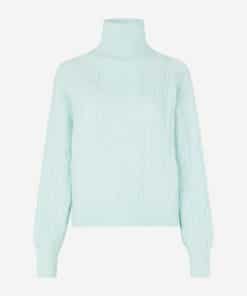 Samsoe & Samsoe Nola Cable T-Neck Misty Blue