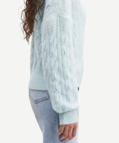 Samsoe & Samsoe Nola Cable T-Neck Misty Blue