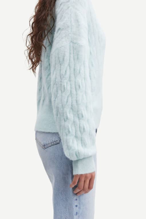 Samsoe & Samsoe Nola Cable T-Neck Misty Blue