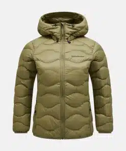 Peak Performance Helium Down Hood Jacket Women Snap Green