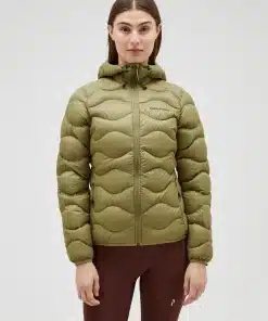 Peak Performance Helium Down Hood Jacket Women Snap Green