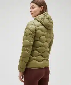 Peak Performance Helium Down Hood Jacket Women Snap Green