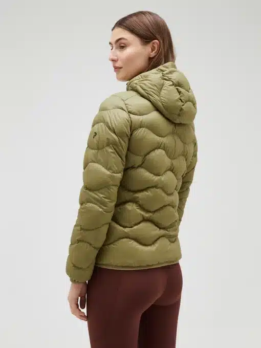Peak Performance Helium Down Hood Jacket Women Snap Green