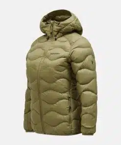 Peak Performance Helium Down Hood Jacket Women Snap Green