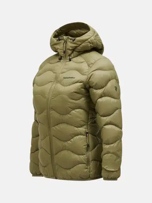 Peak Performance Helium Down Hood Jacket Women Snap Green
