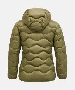 Peak Performance Helium Down Hood Jacket Women Snap Green