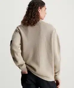 Calvin Klein Badge Relaxed Sweater Plaza Taupe
