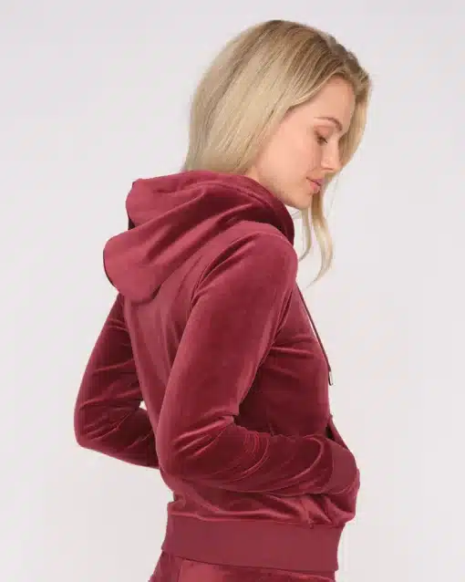 Juicy Couture Classic Velour Robertson Zip Hoodie Tawny Port