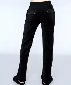 Juicy Couture Classic Velour Del Ray Pocket Pant Black