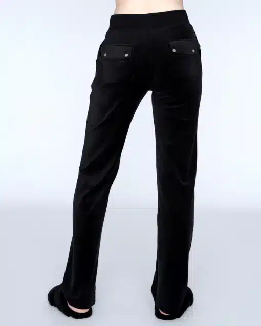 Juicy Couture Classic Velour Del Ray Pocket Pant Black
