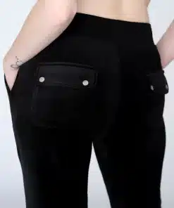 Juicy Couture Classic Velour Del Ray Pocket Pant Black