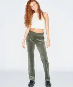 Juicy Couture Classic Velour Del Ray Pocket Pant Thyme