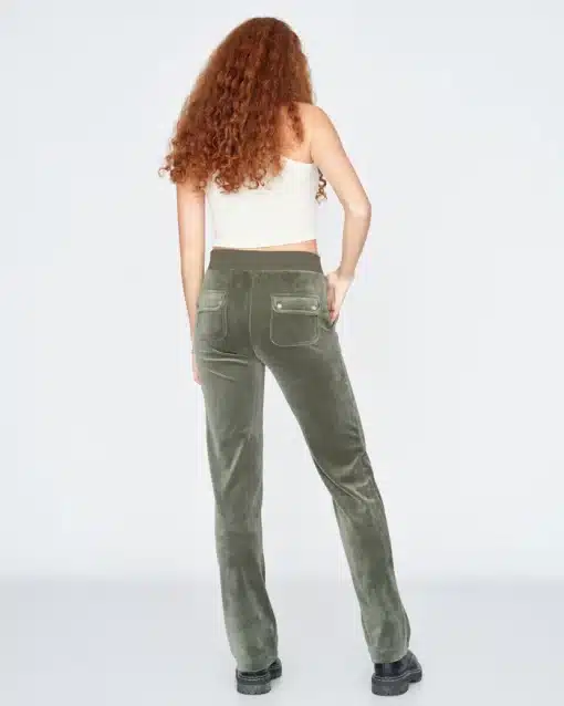 Juicy Couture Classic Velour Del Ray Pocket Pant Thyme