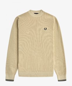 Fred Perry Waffle Stitch Jumper Oatmeal