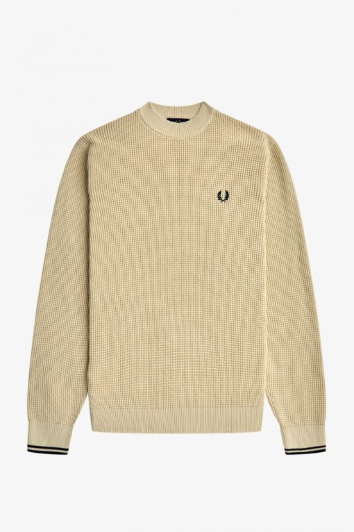 Fred Perry Waffle Stitch Jumper Oatmeal