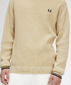 Fred Perry Waffle Stitch Jumper Oatmeal