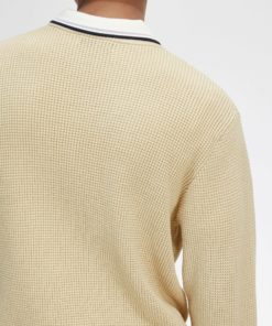 Fred Perry Waffle Stitch Jumper Oatmeal