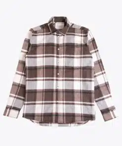 Les Deux Jeremy Flannel Shirt Dusty Teak/Ivory