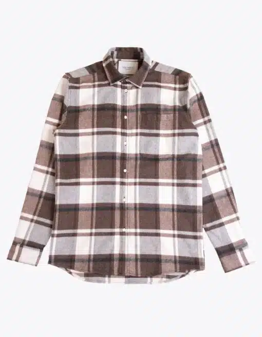 Les Deux Jeremy Flannel Shirt Dusty Teak/Ivory