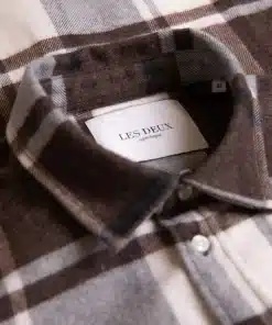 Les Deux Jeremy Flannel Shirt Dusty Teak/Ivory