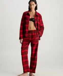 Calvin Klein Women Flannel Pyjama Pants Gradient Check/Rouge Blk Ground
